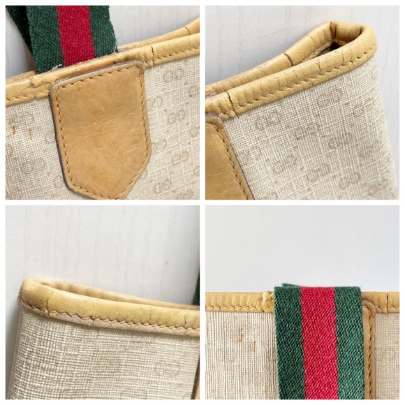 Gucci vintage micro Guccissima monogram canvas and leather Italian stripe bag - Picture 6 of 10